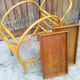 Rolling table in rattan