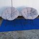 Paire de fauteuils vintage corbeille
