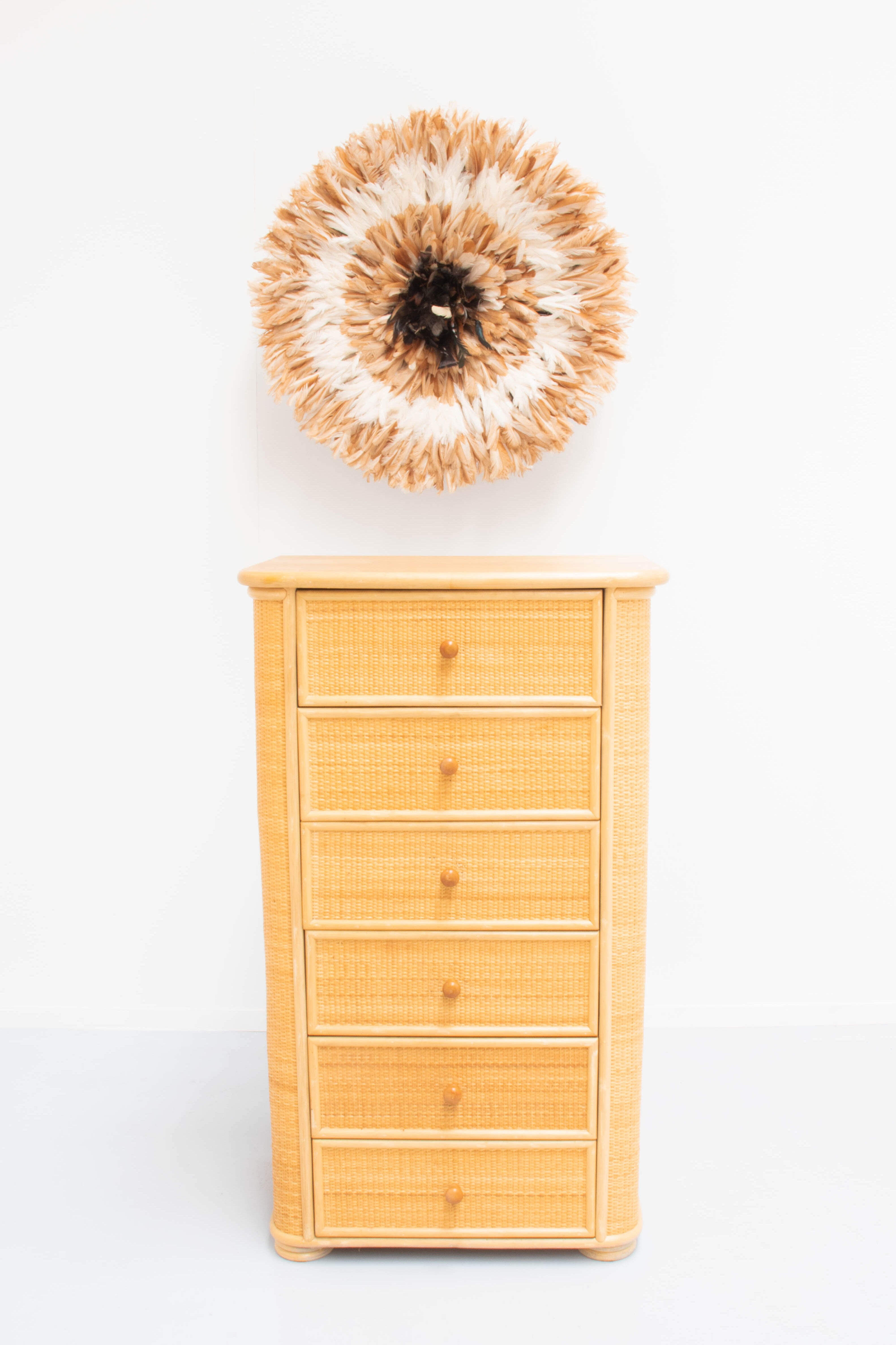 Vintage Bohemian Rattan Chest of drawers