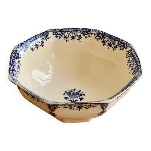 Saladier ancien terre de fer Longchamp modèle Rouen XIXe siècle