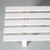 1970s White metal slat bench from the Netherlands