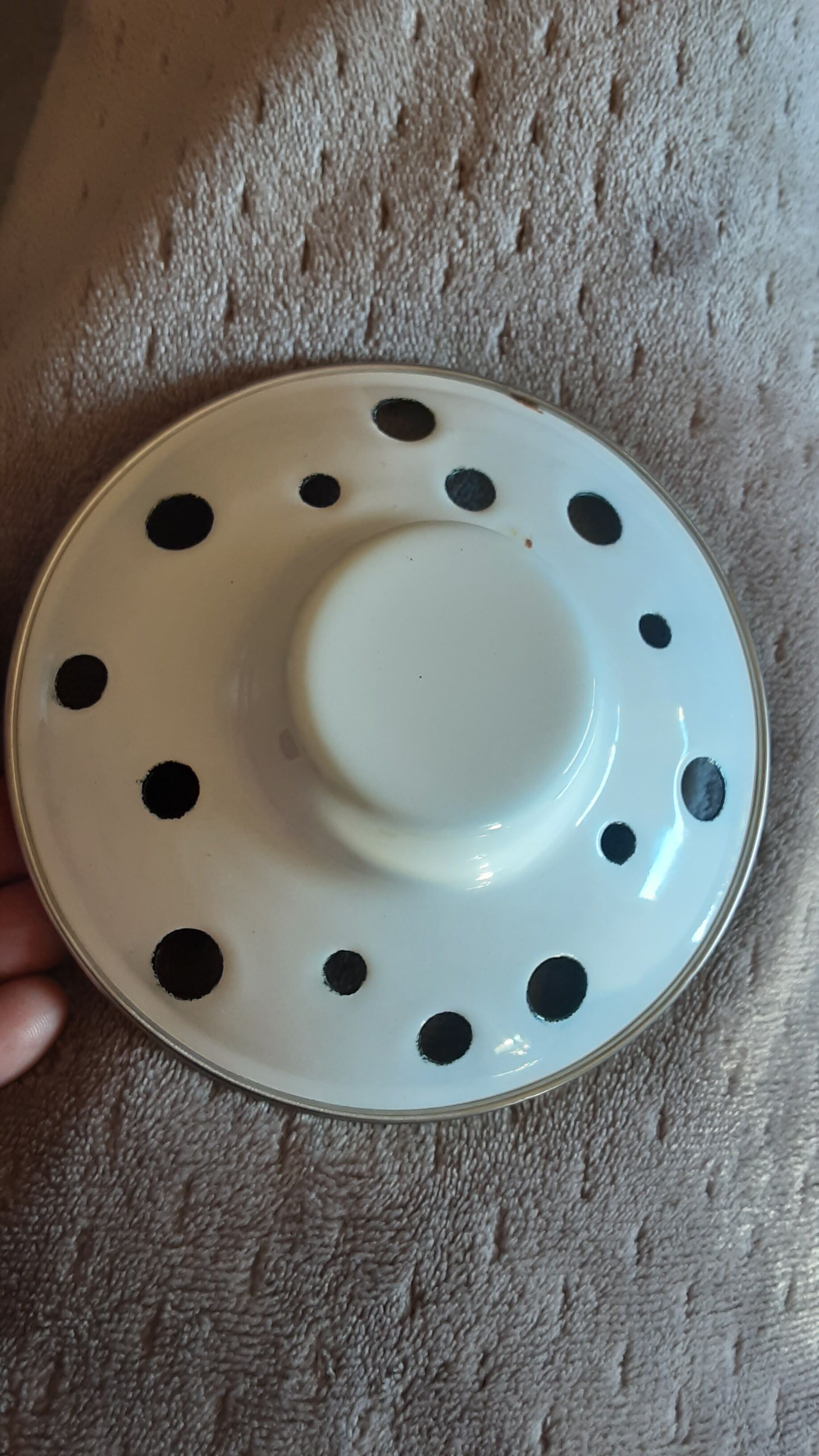 Bougeoir de table en métal émaillé- vintage