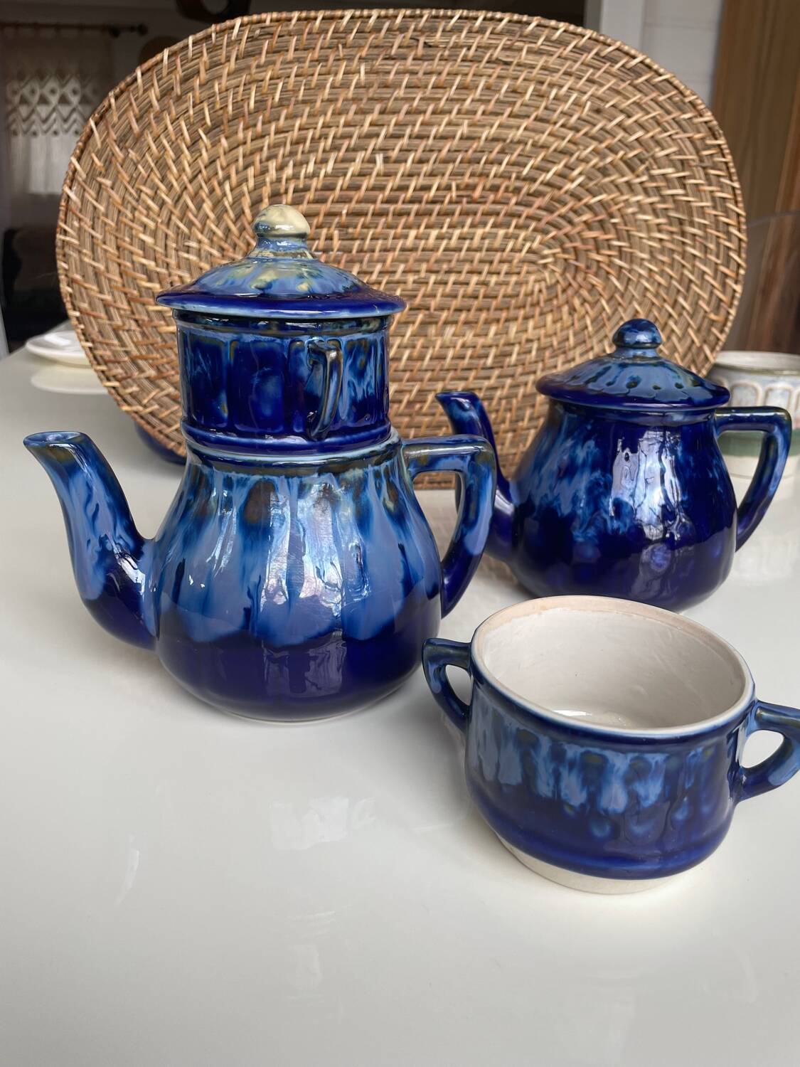 Old enameled coffee pot