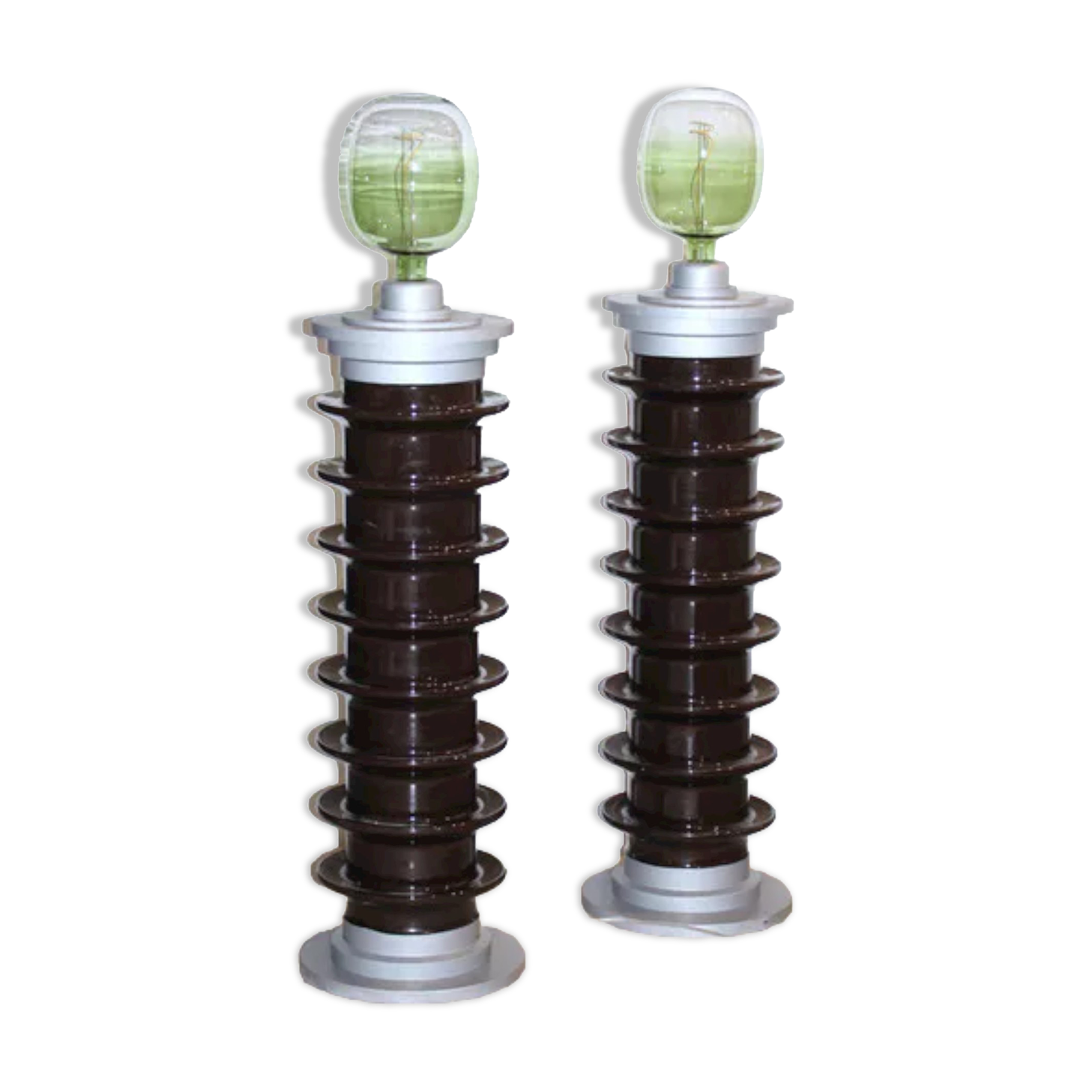 Set of two vintage industrial design lamps