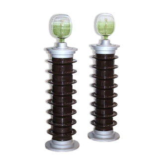 Set of two vintage industrial design lamps