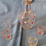 Service à liqueur à pois vintage