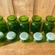 Set of 5 vintage green glass jars Made in Belgium