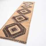 3x11 Rug For Hallway Brown Vintage Persian Runner Rug, 94x345Cm SK 5284