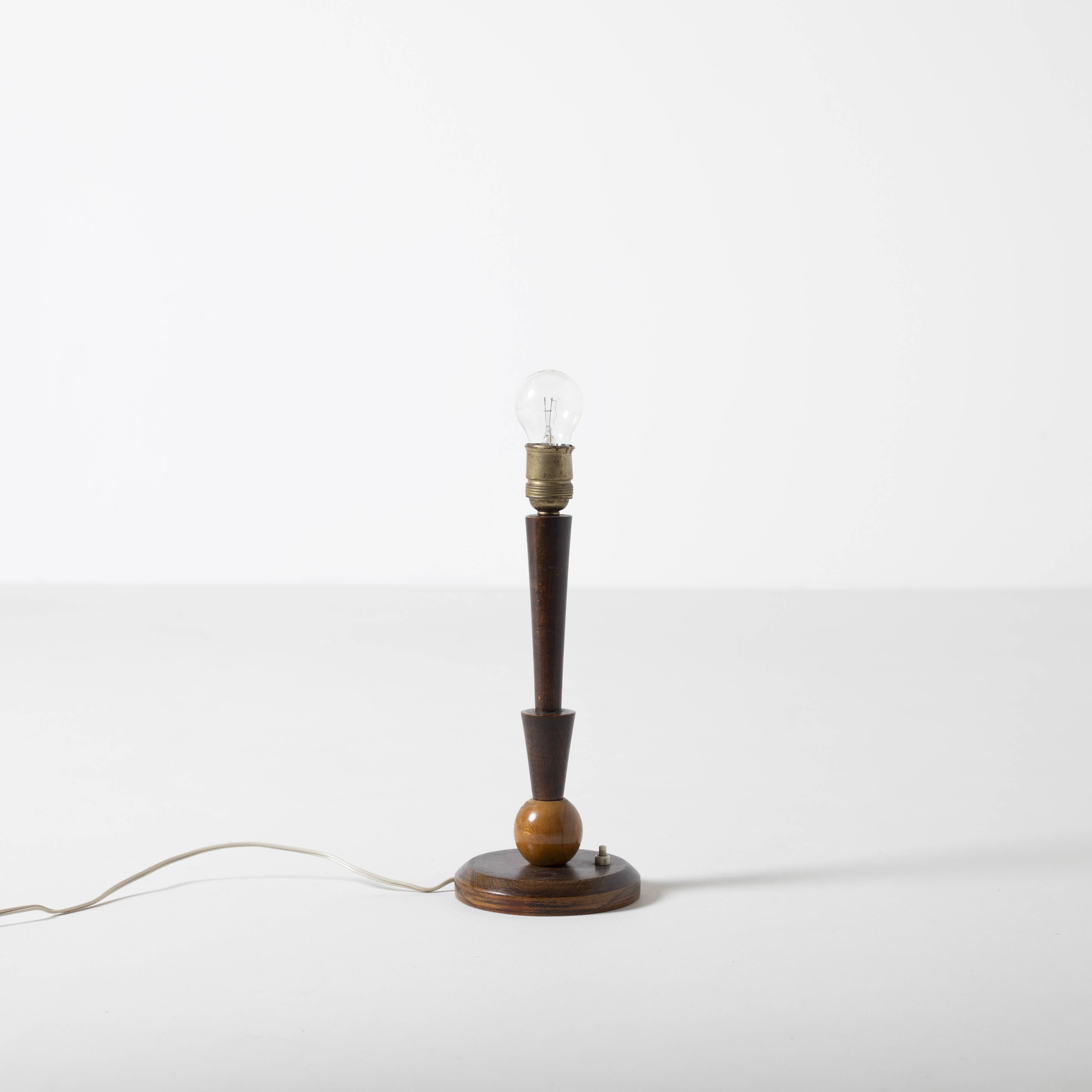 Table lamp in art deco / modernist style with paper shade, Czechoslovakia