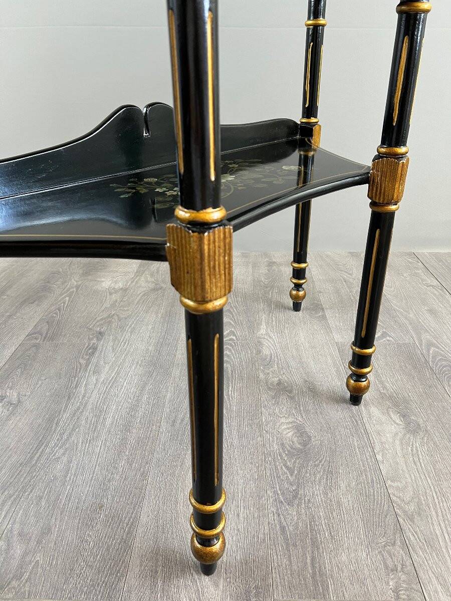 Console Demi-Lune Peinte et Dorée, Style Louis XVI, XXe Siècle