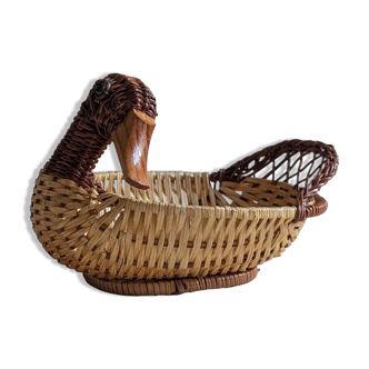 Panier en osier en forme de caneton