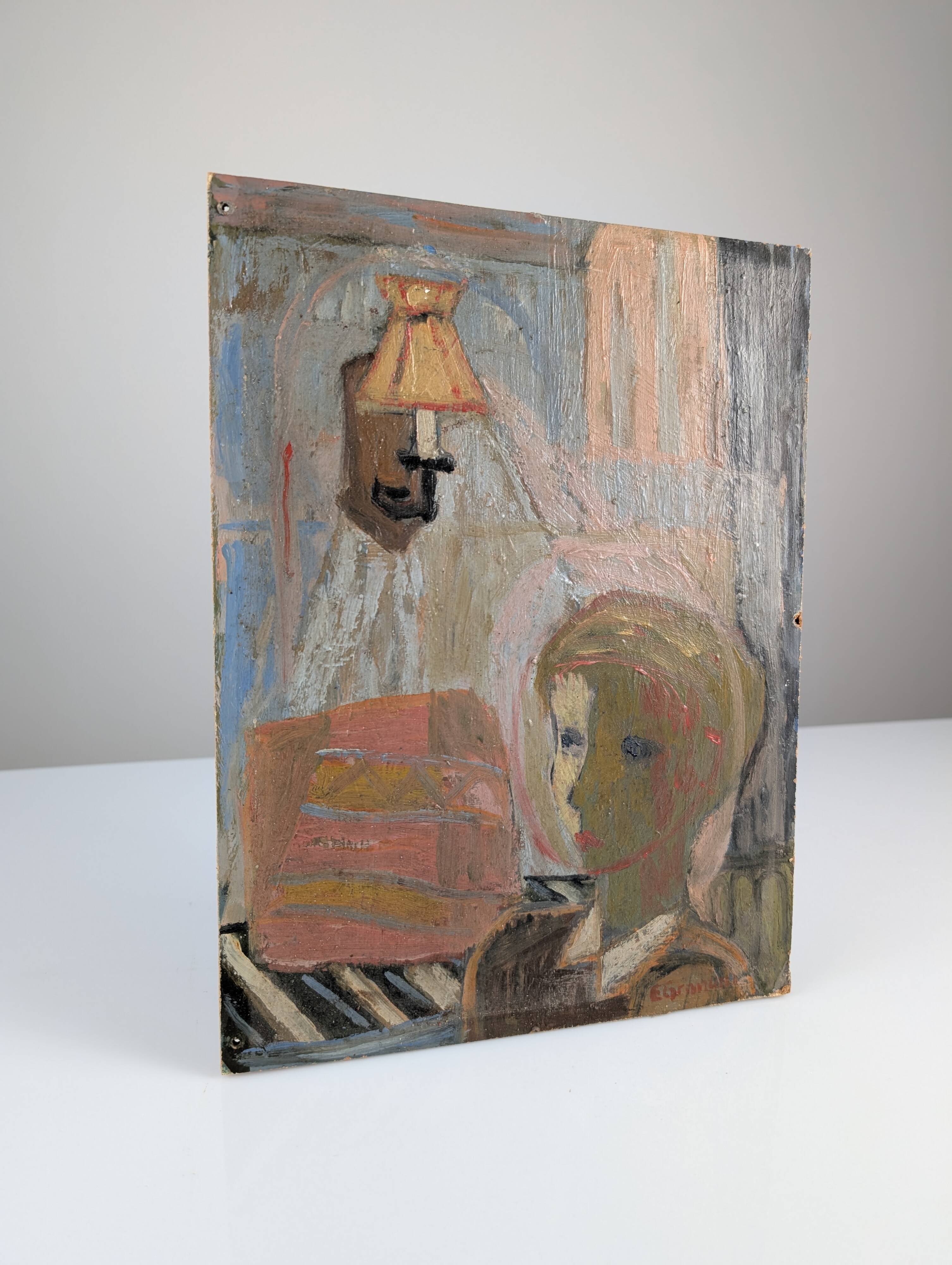 Oil on Board by Einar Granum, Norway, 1950s