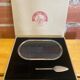 Foie gras service jd france platter + silver metal spatula + vintage glass