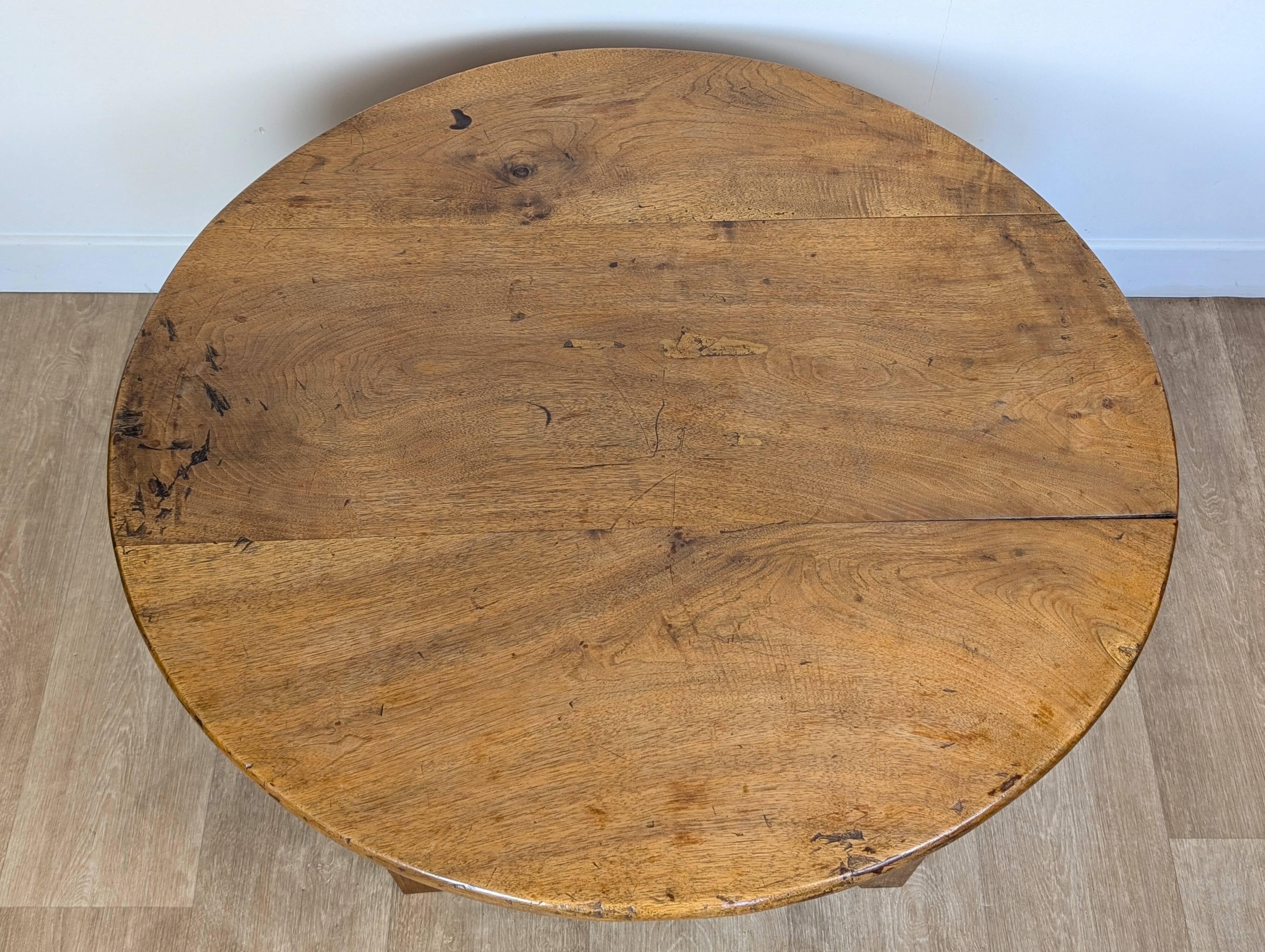 Round walnut coffee table