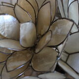 Mother-of-pearl lotus table lamp, Rausch, vintage space age