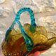 Antique amber glass bon bon glass basket