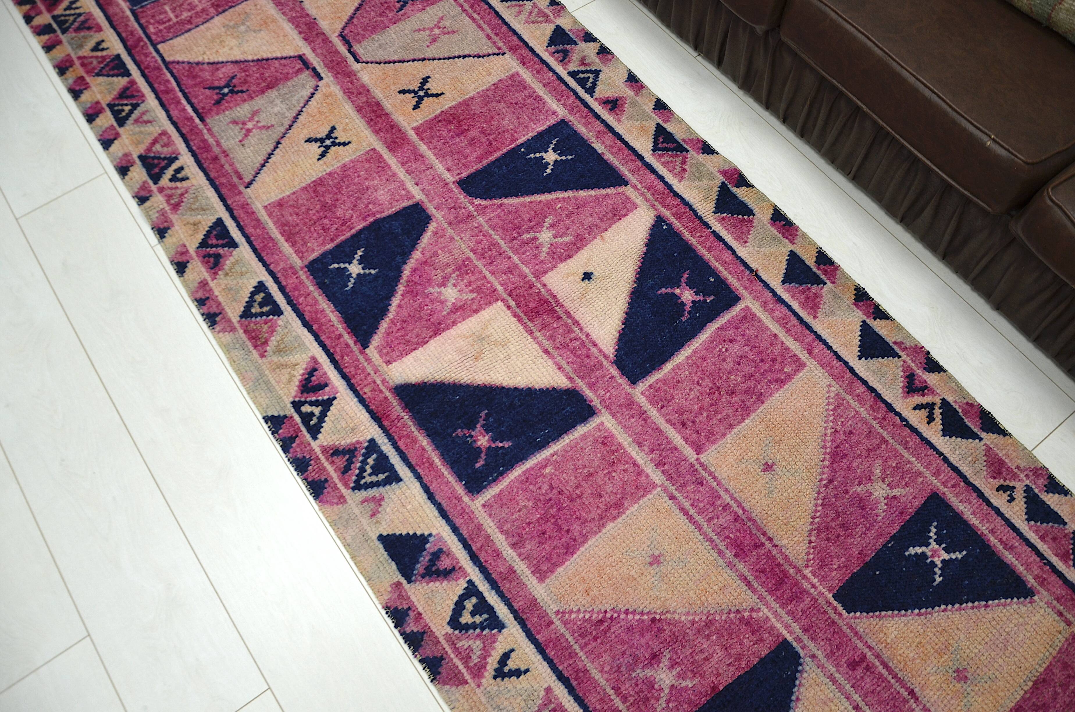 Pink & Dark Blue Anatolian Runner sku 2269.
