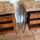 Pair of Louis XV marquetry bedside tables from the 1920s