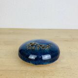 Blue ceramic flower spike ball vase, 7 soleils workshop