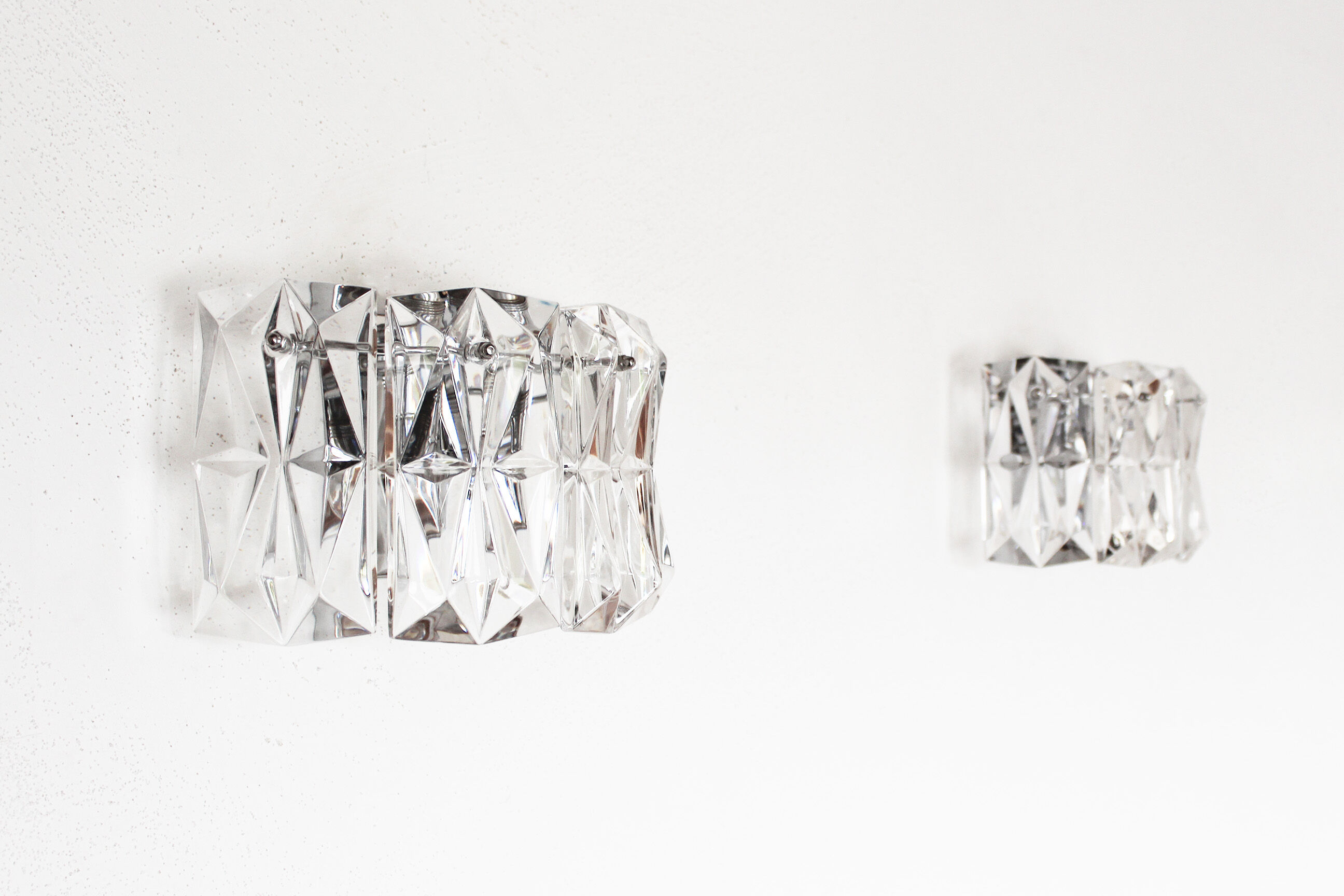 Set of two polished metal sconces by Kinkeldey