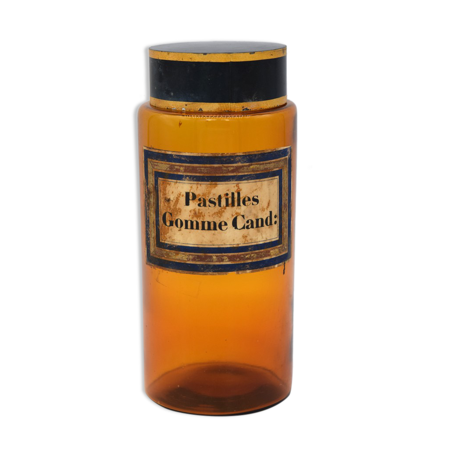 Pharmacy/apothecary old amber glass pot