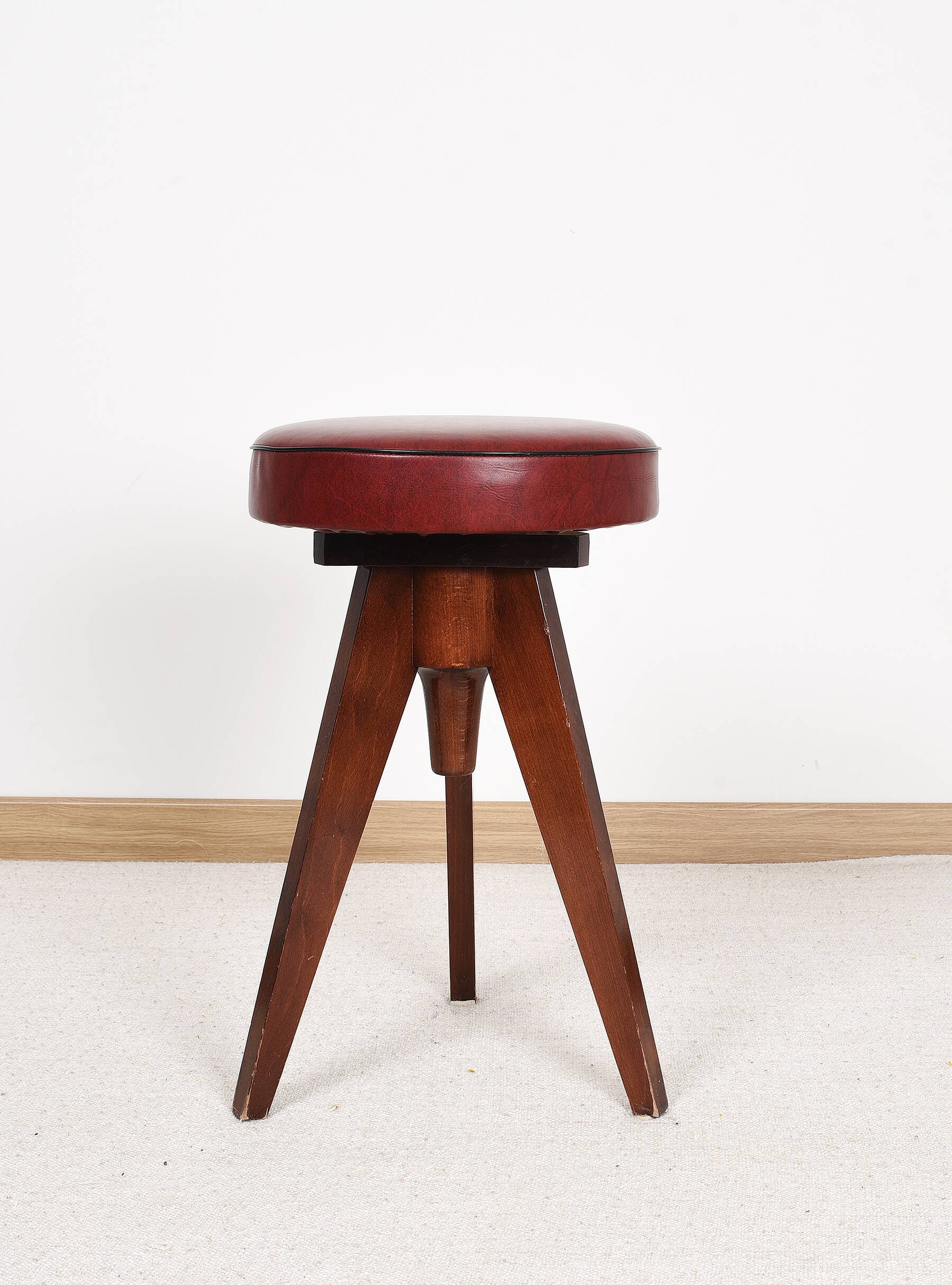 Reiner Modell adjustable piano stool, Germany 1950s