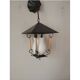 suspension lanterne noire et doré avec opaline blanche