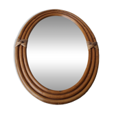 Miroir ovale rotin