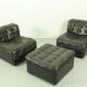 De Sede DS-11 modular lounge set – black leather, 1970s Swiss design
