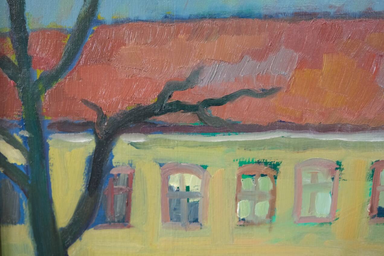 Sigvard Holmqvist, Swedish Modern Oil Painting, 1960s, Framed