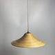 Pencil Split Reed, Rattan, Bamboo & Brass Pendant hanging lamp, Italy, 1970s
