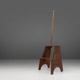 French Industrial Wooden Stepladder, 1900s