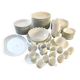 Prestigious 62-piece dinnerware set in vintage 70's Limoges white porcelain by Raynaud