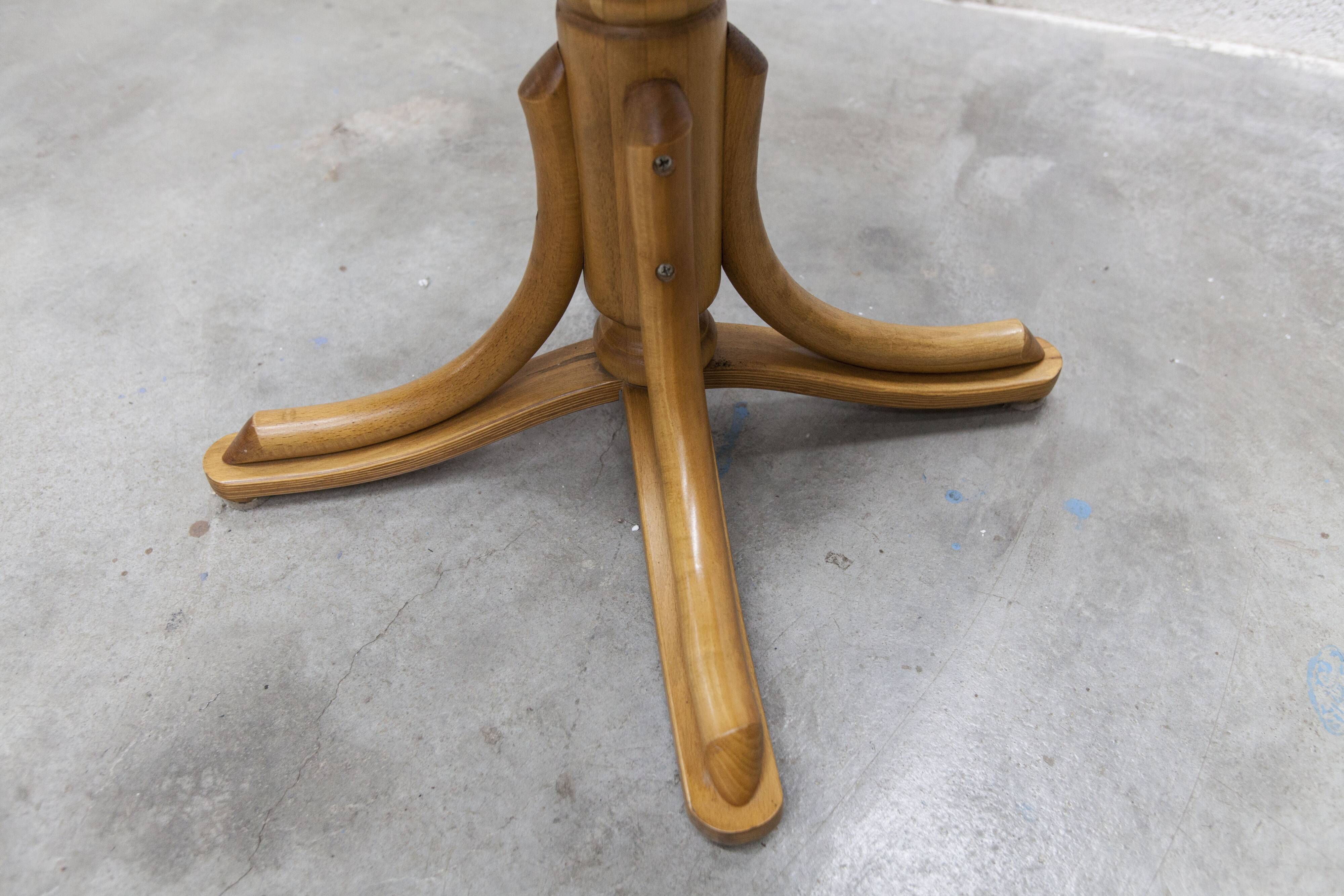 Scandinavian 1960s curved wood swivel office chair