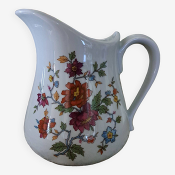 Porcelain milk jug pitcher decorated with Paris floral pattern