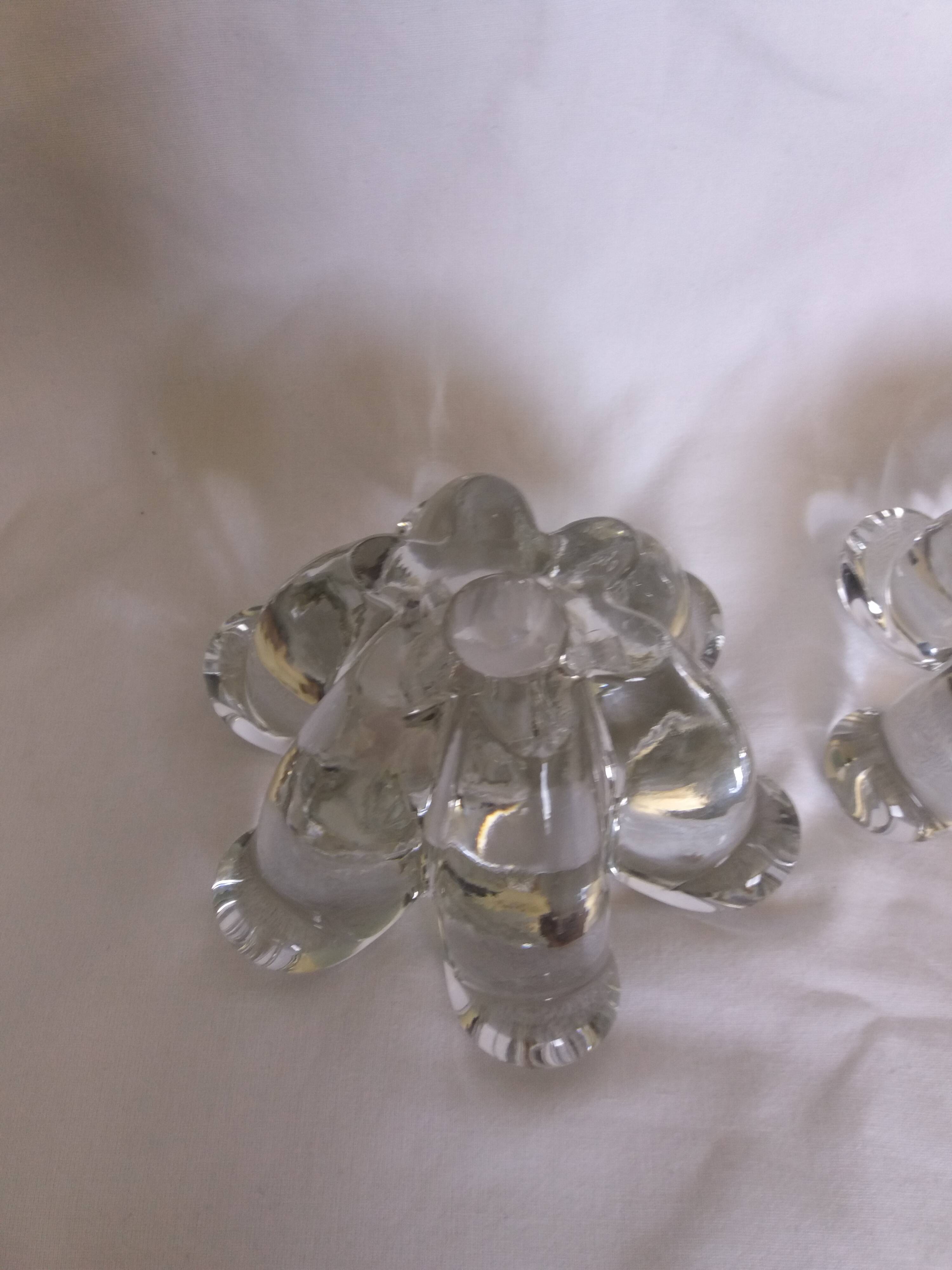 Glass or crystal flower candle holders