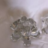 Glass or crystal flower candle holders
