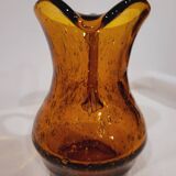 Biot pitcher in bubbled glass