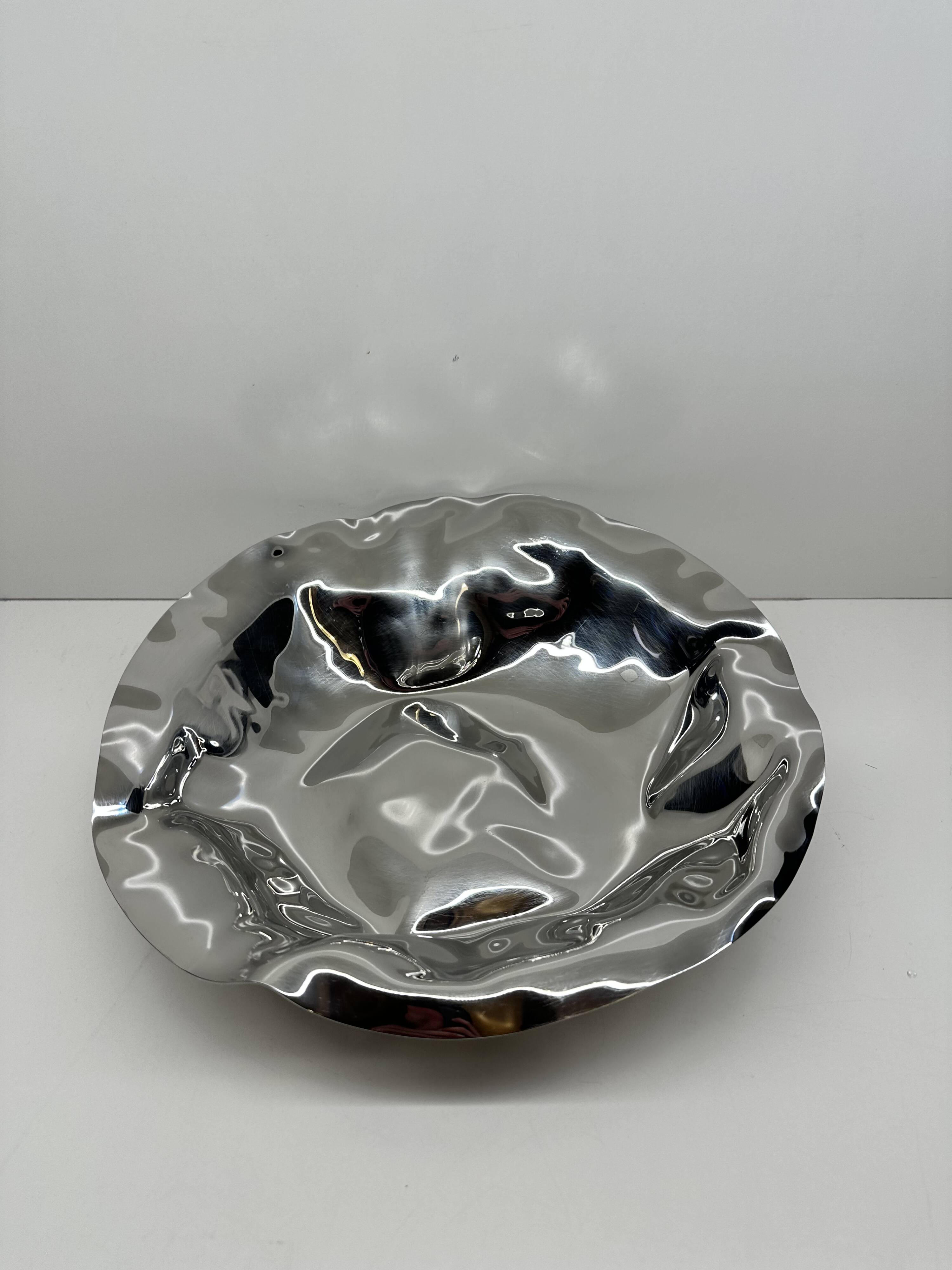 Corbeille Sarrià Lluís Clotet pour Alessi 2000 Acier Inoxydable Chromé Poli