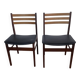 Pair of Scandinavian teak and black leatherette chairs – Denmark 1960