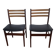 Pair of Scandinavian teak and black leatherette chairs – Denmark 1960