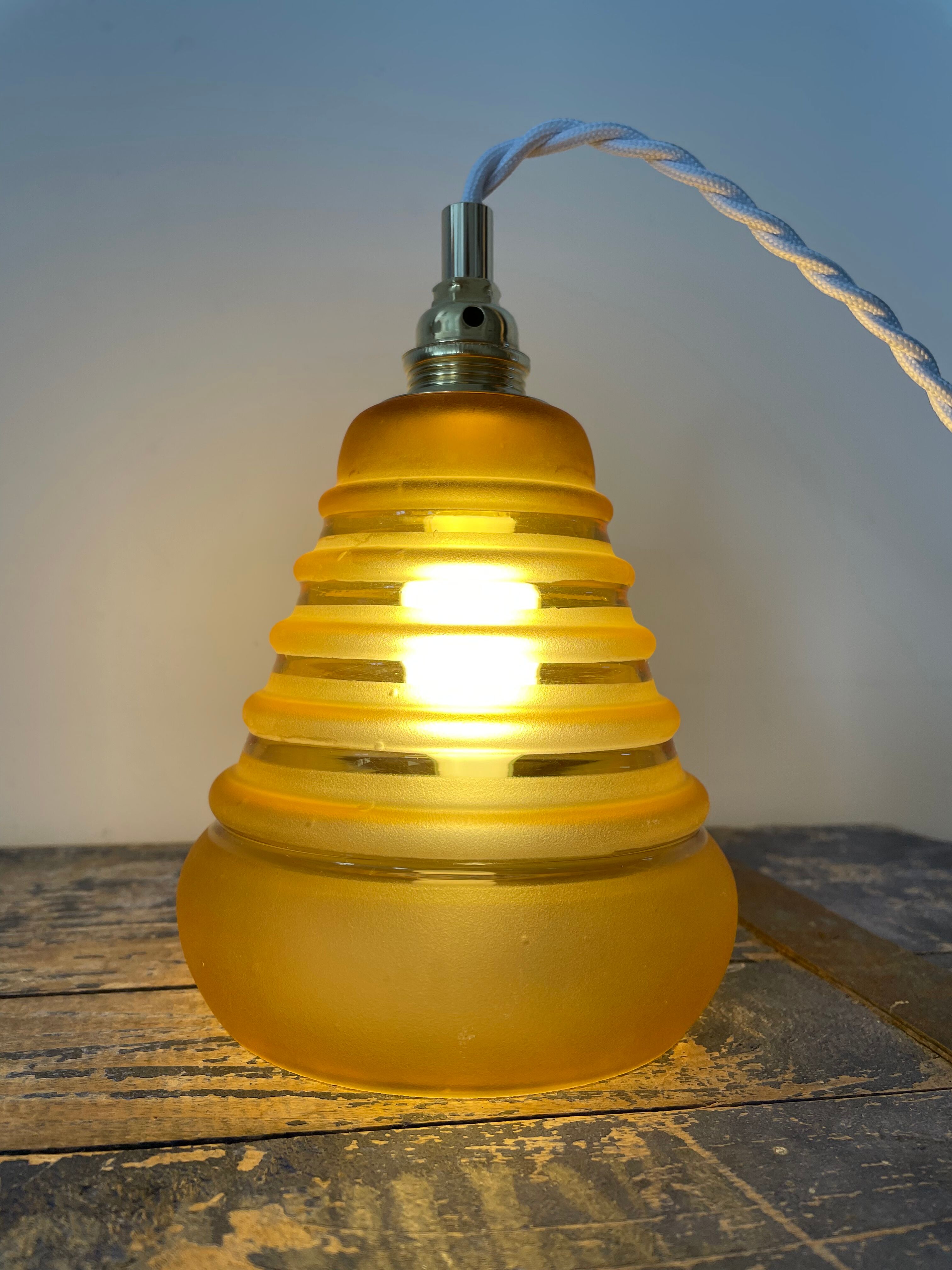 Electrified Art Deco lamp with new