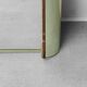 Large vintage mirror with brass and suede frame, 1970s – modernist design