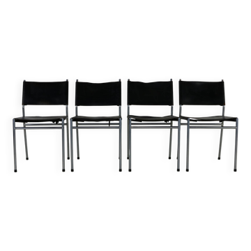 Set of four leather dining chairs by Martin Visser for Spectrum Holland