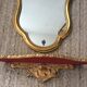 Gilded wooden mirror assembly and its wall console