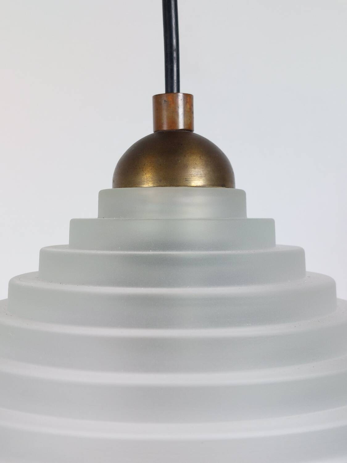 Vintage Art Deco Revival Pendant light glass brass