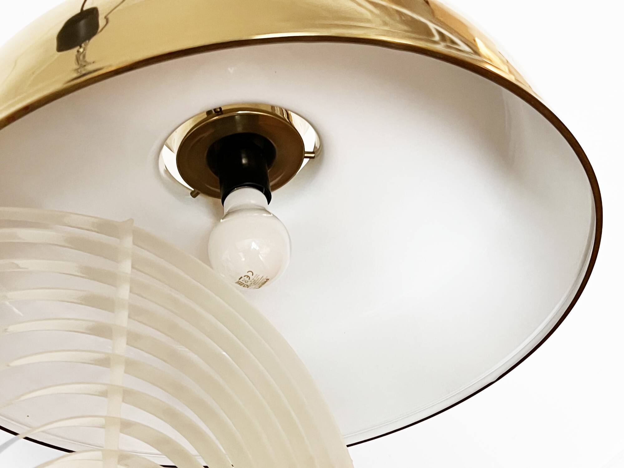 Large brass pendant light. Sweden 1960s