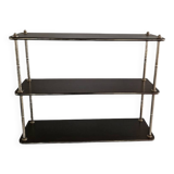 Wooden shelf with gold metal