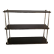 Wooden shelf with gold metal