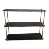 Wooden shelf with gold metal